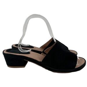 Adam Tucker by Me Too womens sandals size 11 black suede slip on slides